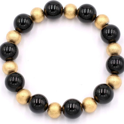 Chuuỗi đeo tay phong thủy - đá thạch anh đen 10 ly VTAEHVT1 - hợp mệnh Thủy, mệnh Mộc