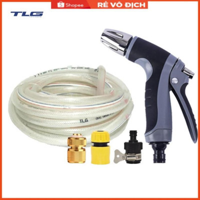 Bộ dây và vòi xịt rửa xe tưới cây tăng áp 7-10M(cút đồng nối 713-1) 206817