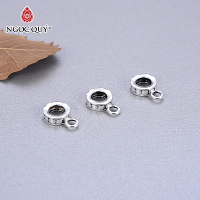 Charm bạc gắn charm treo họa tiết chấm bi - Ngọc Quý Gemstones
