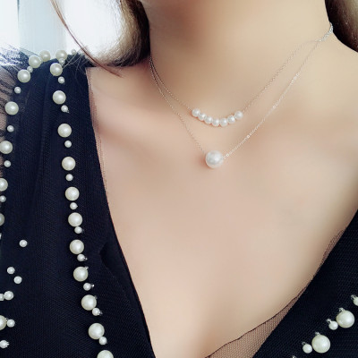 Dây chuyền ngọc trai đơn giản hạt chạy phong cách Hàn Quốc