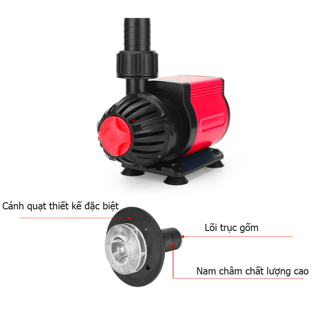 Máy bơm HA 10000 ( 60W - 10000L/H) lõi trục gốm, 9 nấc chỉnh nước dùng cho bể cá, hồ cá, hòn non bộ, sinh hoạt - Máy bơm chìm cao cấp