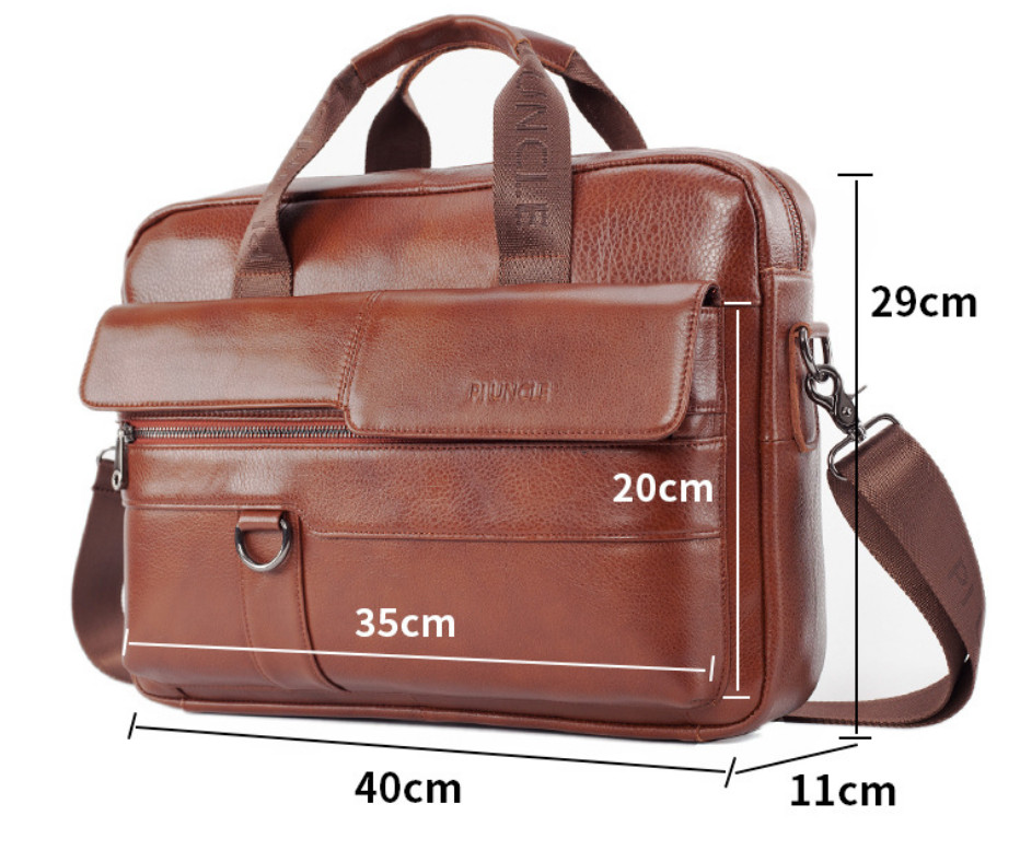 Túi xách nam da bò thật cao cấp phong cách mới 15,6"