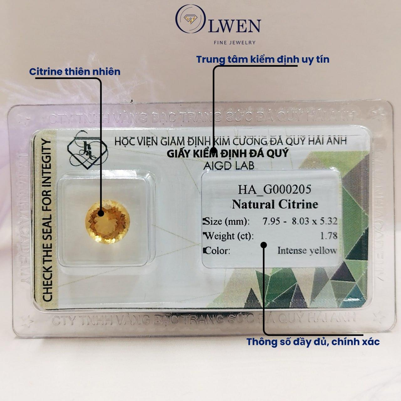 Viên đá thạch anh vàng ( citrine ) thiên nhiên HA_G000205