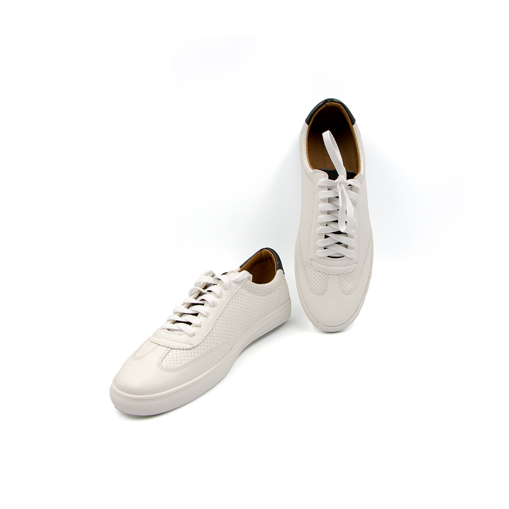 Giày Sneaker Tomoyo Nam Cột Dây Màu Trắng Lót Da Cừu Siêu Êm TMN21507