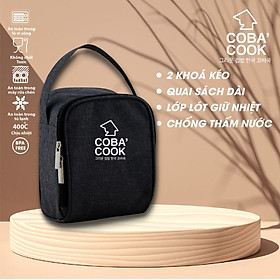 Túi đựng hộp cơm hình vuông logo COBA