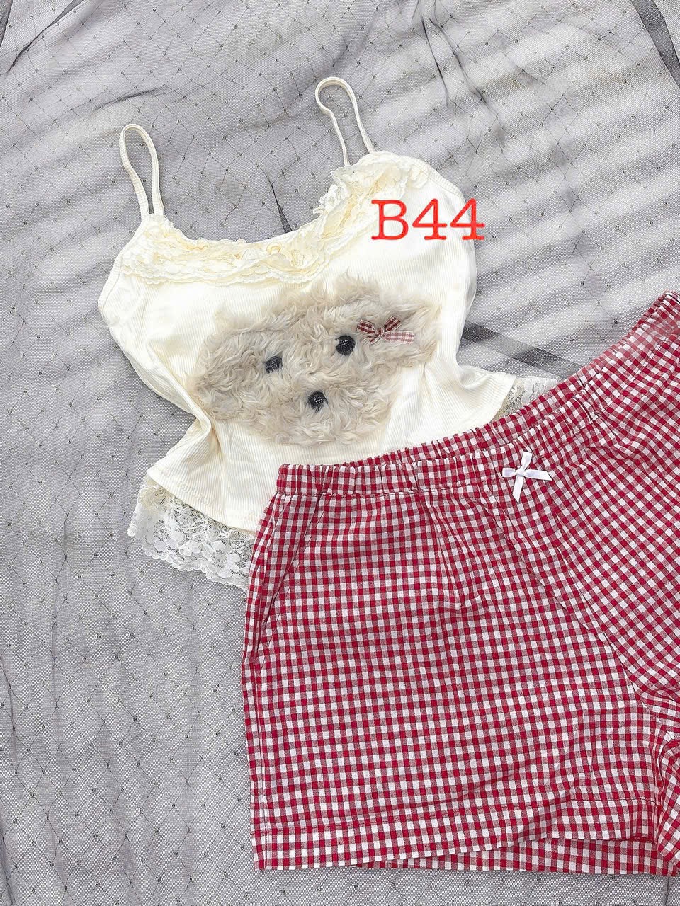 Bộ Đồ Ngủ B44 Cotton Thun Lạnh Mềm Mại Kèm Mút Lót Hai Dây Dễ Thương