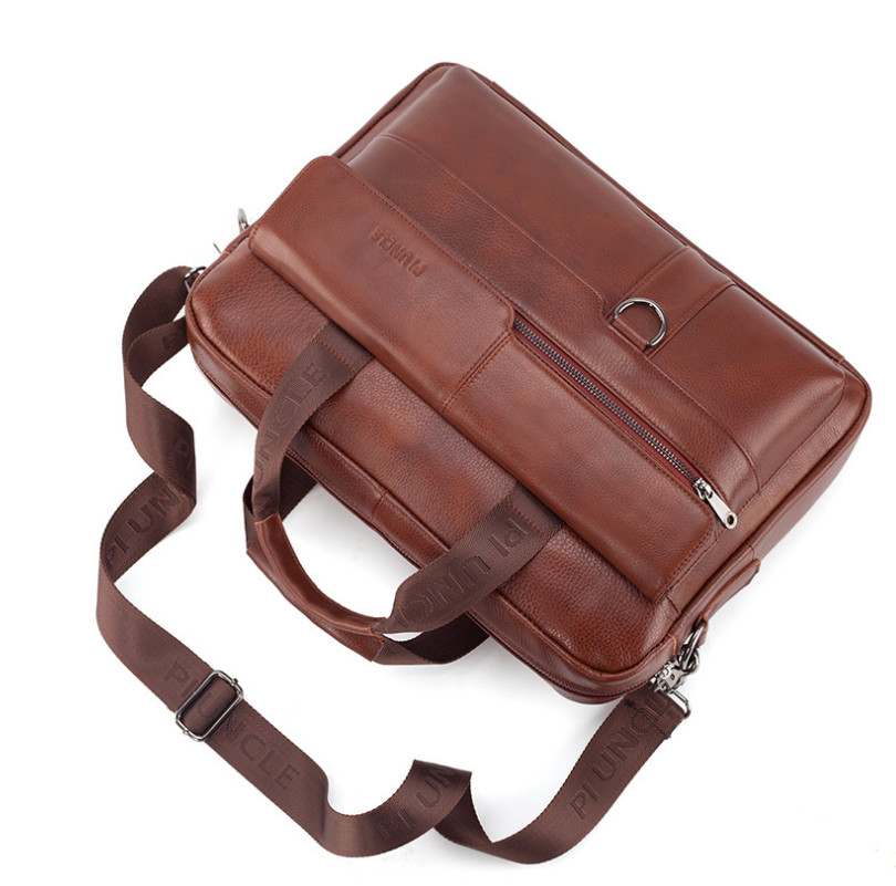 Túi xách nam da bò thật cao cấp phong cách mới 15,6"
