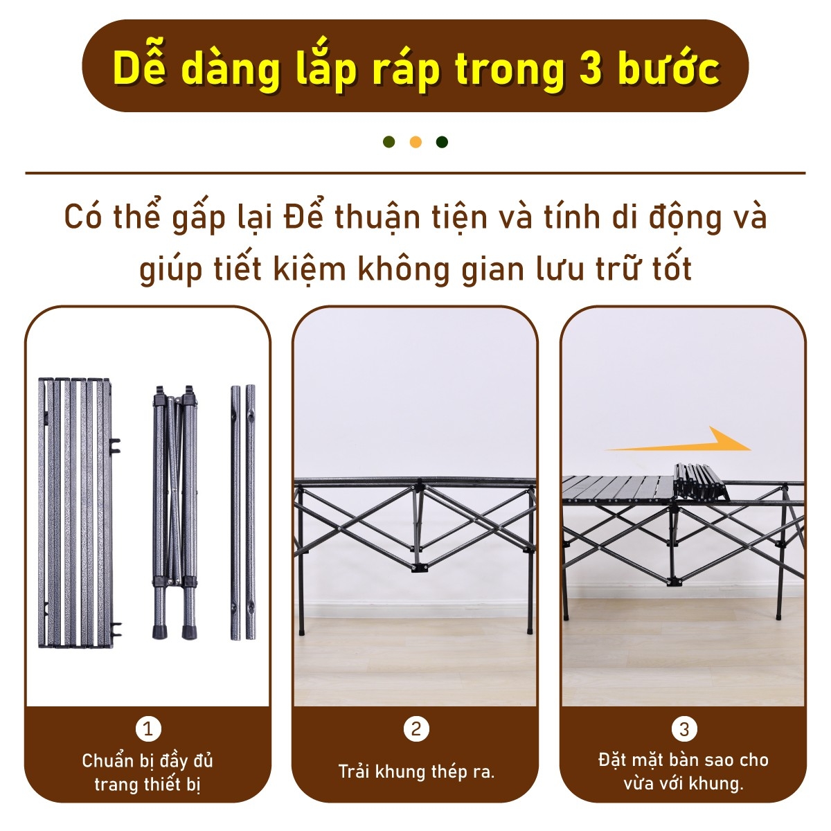 Bàn cắm trại gấp màu đen model TSD,có nhiều Size:53,95,120cm,đa năng,dễ mang theo, dã ngoại,có thể gập lại