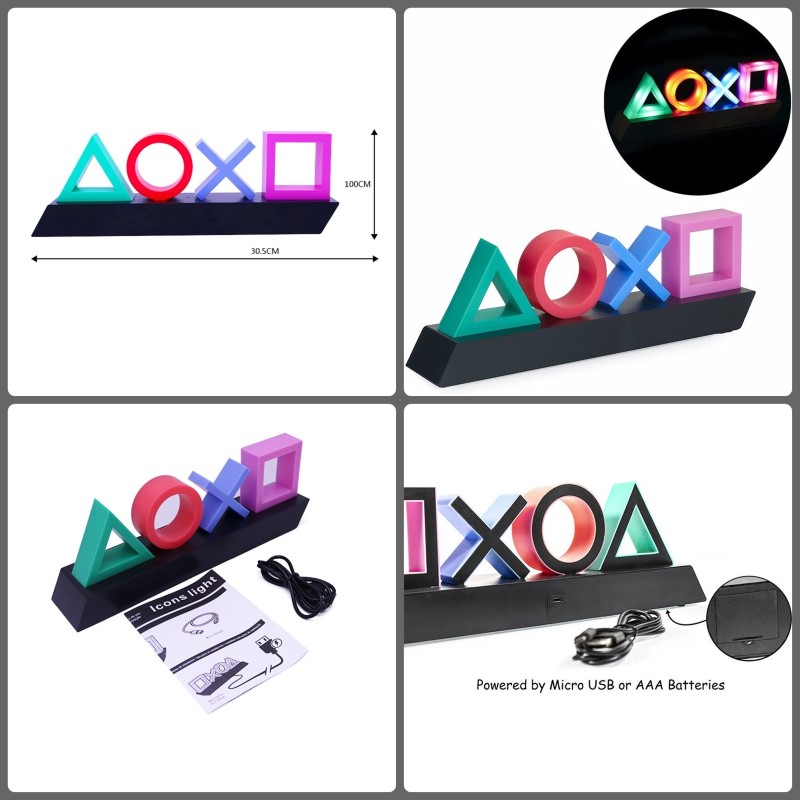 Đèn Led PS icon light nháy theo nhạc siêu đẹp , decor trang trí góc vi tính gaming của bạn hàng nhập khẩu