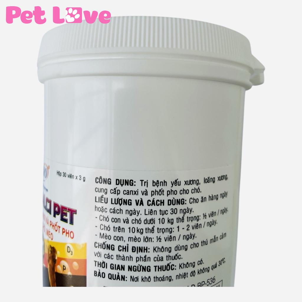 Hộp Bio Calci Pet Bổ Sung Canxi Và Khoáng Chất Cho Chó Mèo (30 viên, mẫu mới)