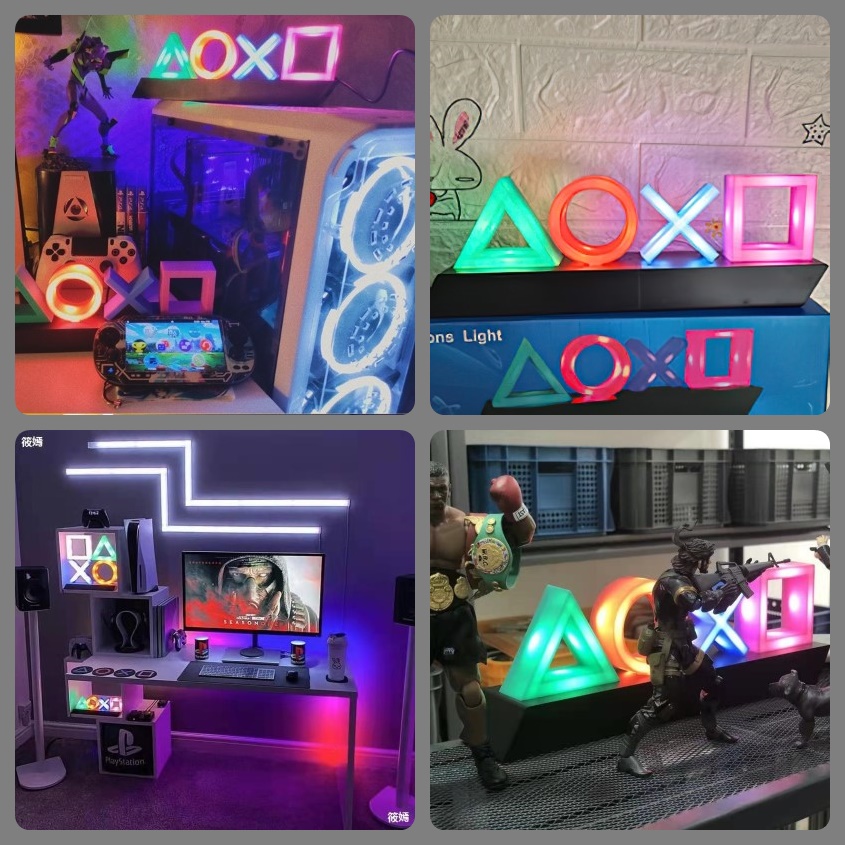 Đèn Led PS icon light nháy theo nhạc siêu đẹp , decor trang trí góc vi tính gaming của bạn hàng nhập khẩu