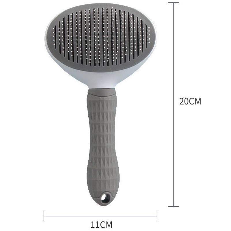 Lược OVAL Chải Lông Cho Chó Mèo Cao Cấp Có Nút Bấm Đẩy Lông Thừa
