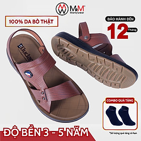 Dép Sandal Nam Da Bò - DC05 Đế Cao Đúc Nguyên Khối, Đường Khâu Chắc Chắn, Đế Massage Mềm Mại Êm Chân