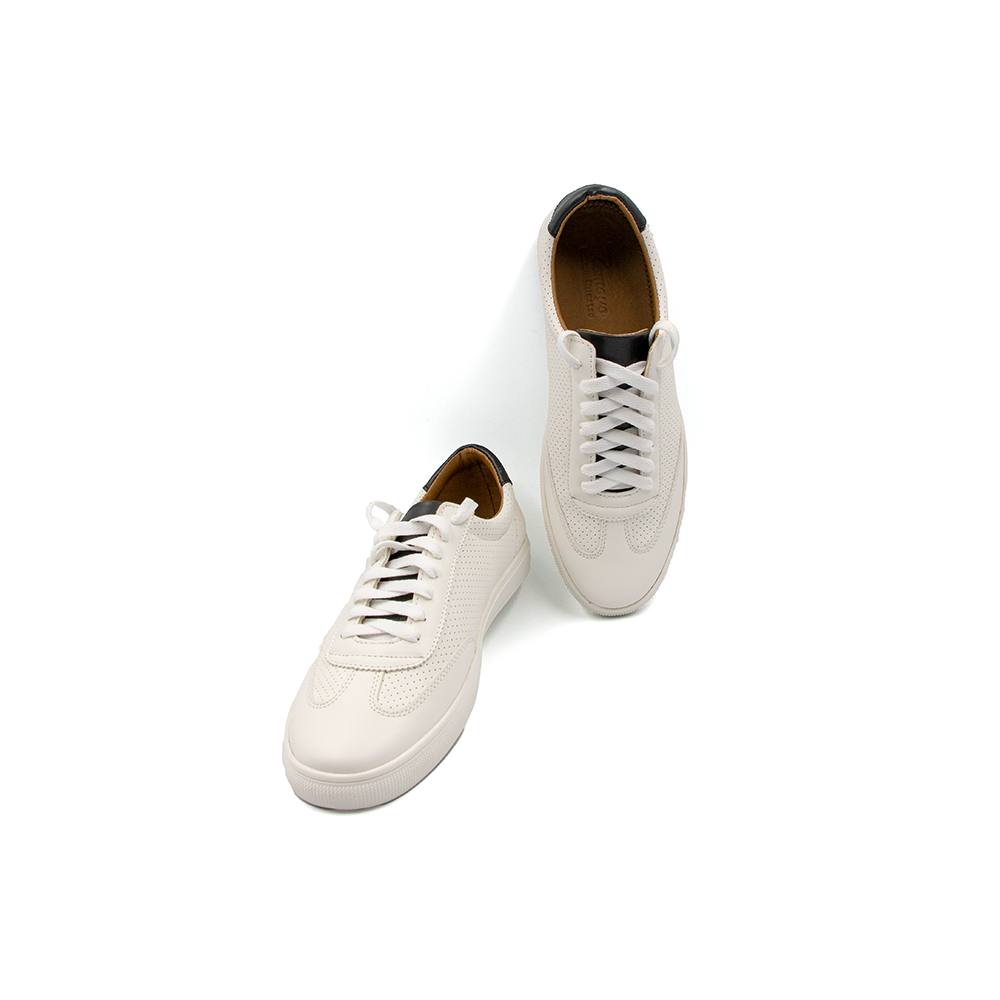 Giày Sneaker Tomoyo Nam Cột Dây Màu Trắng Lót Da Cừu Siêu Êm TMN21507