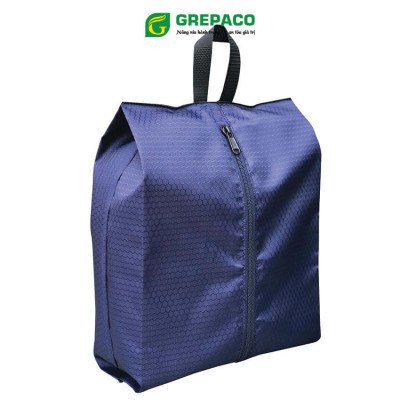 Túi Đựng Giày Dép Grepaco Vải Bố Canvas Dù Chống Thấm Nước Dùng Cho Nam Nữ Đi Công Tác, Đi Du Lịch, Thể Thao Dạng Khóa Kéo Có Quai Xách (Combo: Size L + Size M) - Hàng Chính Hãng