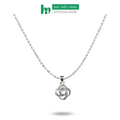 Dây Chuyền Vòng Cổ Nữ Bạc Ta Hoa Đính Đá Cao Cấp BẠC HIỂU MINH DMD485