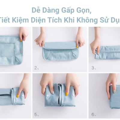 Set 8 Túi Đựng Đồ Du Lịch Cho Vali KUNBE Phiên Bản Cao Cấp Chất Liệu Dày Dặn, Siêu Tiện Lợi