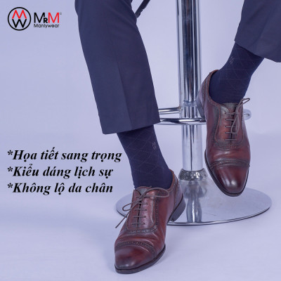 Hộp 5 đôi tất vớ đi giày tây nam công sở cổ cao MRM Manlywear - mix 4 màu, sợi cotton cao cấp thoáng khí, chống hôi chân