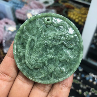 Mặt dây chuyền phượng hoàng phong thủy đá ngọc phỉ thúy