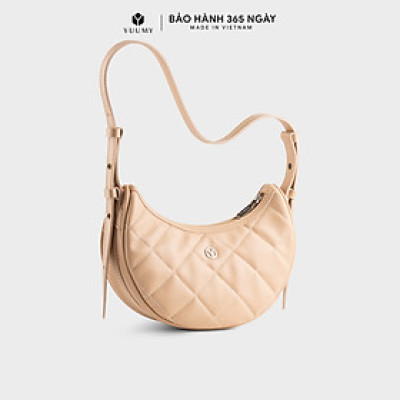 Túi Yuumy ( Thời trang dáng bán nguyệt họa tiết quả trám size 21 - Túi đeo vai da Seasand YN240 )