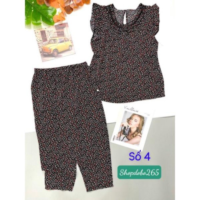 Đồ bộ nữ,đồ ngủ mặc nhà lửng 9 tấc vải lụa mango BL 54 họa tiết hoa nhí siêu cute size đại 61-70kg.