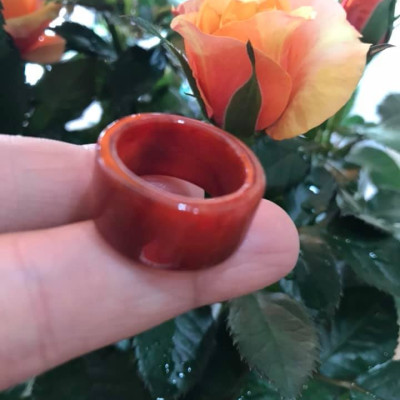 CHIẾC NHẪN VUÔNG ỐNG ĐỎ ĐẬM ĐẸP ĐÁ CẨM THẠCH MAY MẮN SIZE 17MM BẢN CAO 9,5MM  AC  MẠNG HỎA VÀ THỔ 