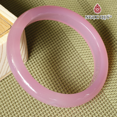 Vòng tay chalcedony bản hẹ (10 - 11mm) - Ngọc Quý Gemstones
