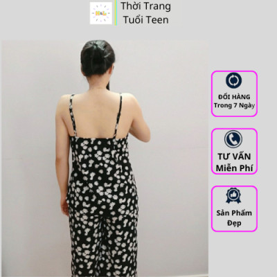 Bộ đồ ngủ 2 dây đồ mặc nhà đẹp quần lửng qua gối chất lụa mềm mịn mặc mát giặt máy không nhăn - DN02