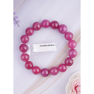 Vòng Đá Ruby Thái Hồng Đậm Trong Hadosa 11mm