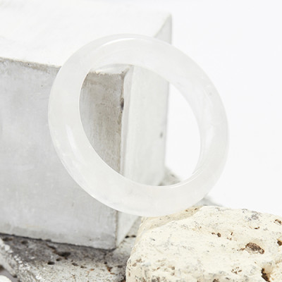 Vòng tay đá thạch anh ưu linh trắng bản hẹ 12mm mệnh kim thủy - Ngọc Quý Gemstones