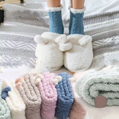 Combo 5 đôi Tất vớ cổ cao nữ chất len bông tất lông cừu siêu dày màu xinh