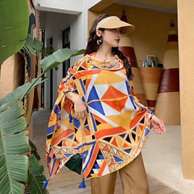 Khăn Choàng Boho Đi Biển, Khăn Quàng Cổ Họa Tiết Thổ Cẩm Mỏng Nhẹ (Nhiều Mẫu)