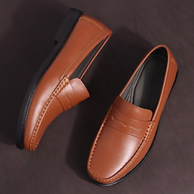 Giày MICHILUX Da Bò Thật Chính Hãng Penny Loafer CIEPL Màu Nâu Bò