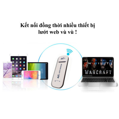 Bộ phát wifi từ sim 4g Dongle, USB phát Wifi 4G, Dcom phát sóng wifi tốc độ cao phủ sóng rộng dùng mọi loại sim - Hàng nhập khẩu.