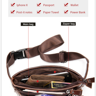 Túi đeo chéo nam DA BÒ THẬT – BEE GEE DCN9378