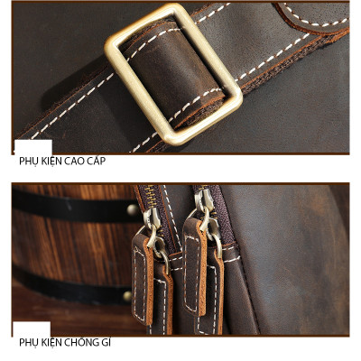 Túi đeo chéo nam DA BÒ THẬT phong cách mới  - BEE GEE DCN9220