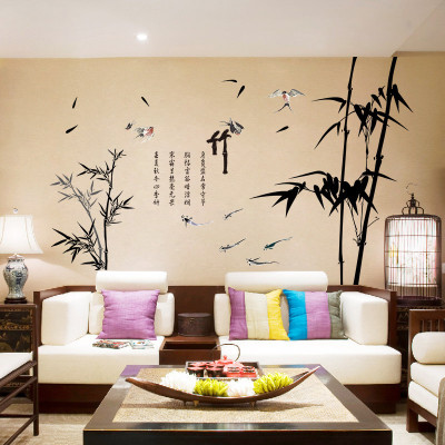 Decal Giấy dán tường bụi trúc đơn sắc XL8237