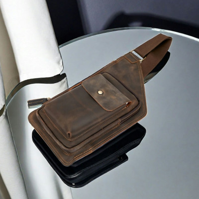 Túi đeo chéo nam DA BÒ THẬT – BEE GEE DCN9400