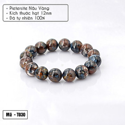 Vòng tay Pietersite Nâu Vàng VIP 12mm do Anqlo tác chế