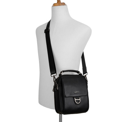 Túi Đeo Chéo Nam Túi Da Công Sở GENCE TD03 Chất Liệu Da Bò Cao Cấp Màu Đen Dáng Dọc