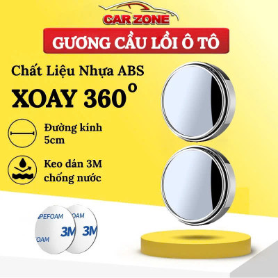 Gương Cầu Lồi Xóa Điểm Mù Cho Ô Tô – Bộ 2 Cái Xoay 360 Độ, Có Viền Chống Loá