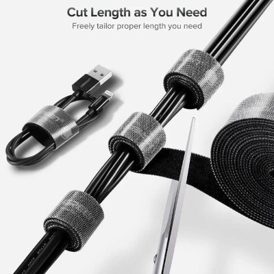 Ugreen UG40356LP124TK 5M Black Velcro Cable Organizer Black - HÀNG CHÍNH HÃNG