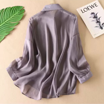 Áo Sơ Mi Vải Voan Mỏng Dài Tay Dáng Rộng Thời Trang Cho Nữ Haint Boutique