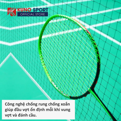 Vợt Cầu Lông Kuno Super Light K88, 6U Thân Dẻo, Công Thủ Toàn, Căng Sẵn 10kg