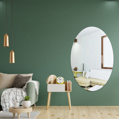 Gương Dán Tường Acrylic 3d Hình Oval 42x27cm