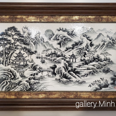 TRANH SỨ THỦY MẶC  ĐEN TRẮNG  - SƠN THỦY  HỮU TÌNH