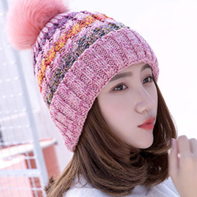 Mũ Len Nữ Trùm Tai Lót Lông Phong Cách Hàn Quốc Dễ Thương