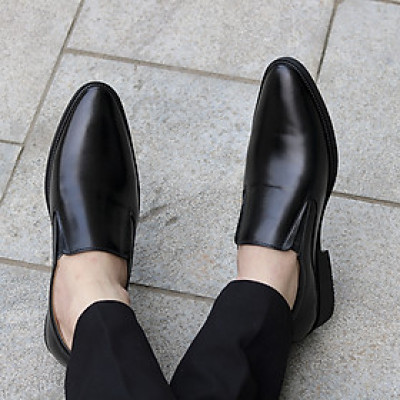 Giày Tây Nam Không Dây Mã CS055, Màu Nâu- Đen.