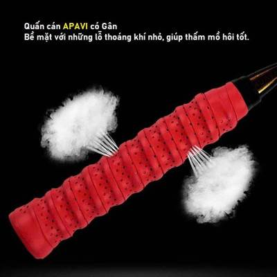 Quấn Cán Vợt Cầu Lông Dày Siêu Êm Tay Chống Trơn Chuyên Dùng Cho Vợt Bám Tay Thấm Hút Mồ Hôi Tốt Cao Cấp có Gân lỗ thoáng khí bề mặt - Giao Màu Ngẫu Nhiên