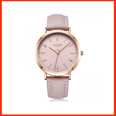 Đồng Hồ Nữ Julius Hàn Quốc JA1017D Dây Da Màu Hồng Cá Tính